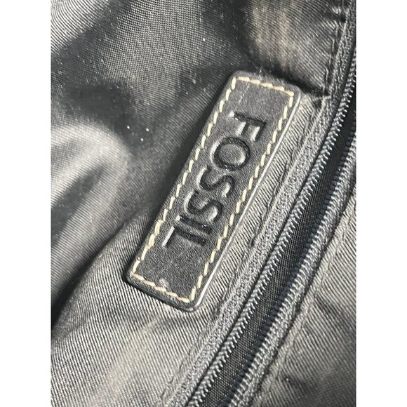 Vintage Y2K Fossil Back Black Brown Shoulder Bag - Picture 9 of 9